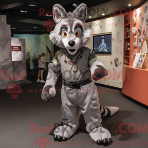 Grå Dingo maskot kostume...