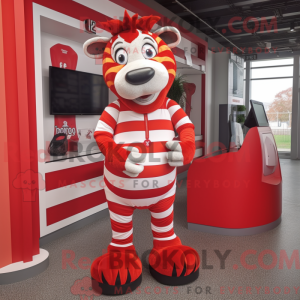 Red Zebra mascot costume...