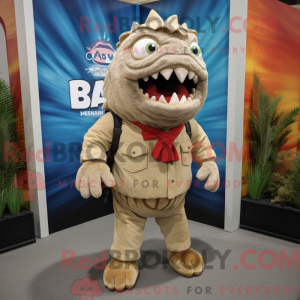 Beige Piranha mascot...