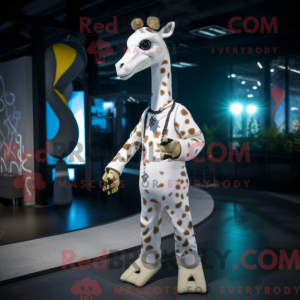 Hvit Giraffe maskotka...