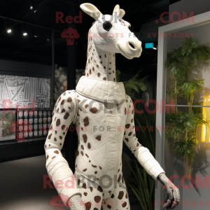 Hvit Giraffe maskotka...