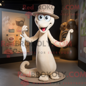 Beige Hydra mascot costume...