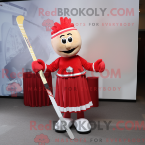 Red Ice Hockey Stick maskot...