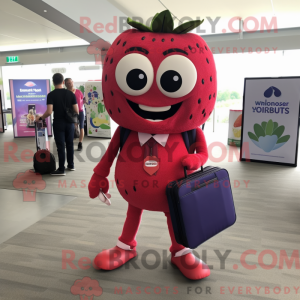 Magenta jordbær maskot...
