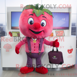 Magenta jordbær maskot...