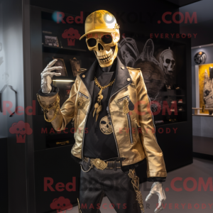 Gold Undead mascot costume...
