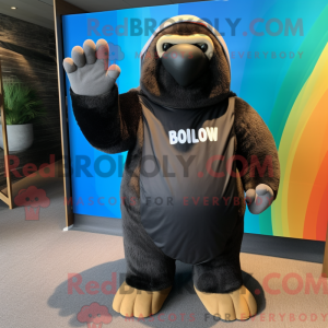 Black Walrus mascot costume...