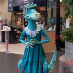 Teal Coelophysis mascot...