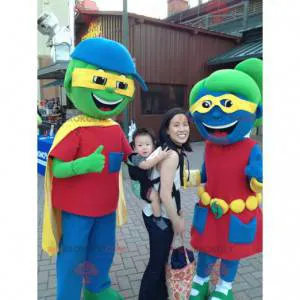 2 colorful boy and girl mascots - Redbrokoly.com