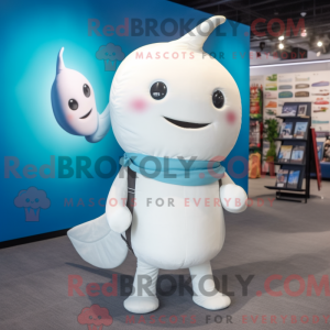 Cream Narwhal mascot...