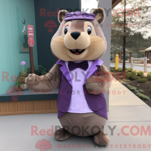 Lavendel Beaver maskot...
