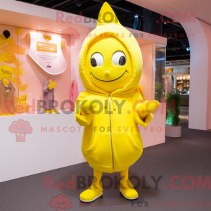 Citrongult hjerte maskot...