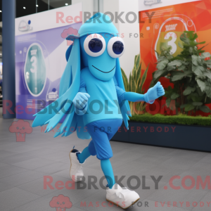 Sky Blue Squid mascot...