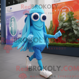 Sky Blue Squid maskot...