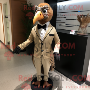 Tan Pheasant maskot kostume...