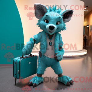Blågrøn hyæne maskot...