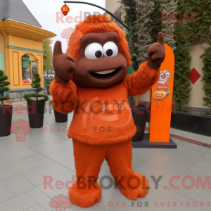 Brown Orange mascot costume...