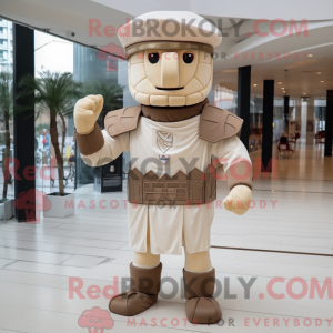 Beige romersk soldat maskot...