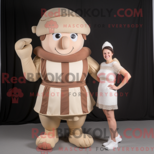 Beige romersk soldat maskot...