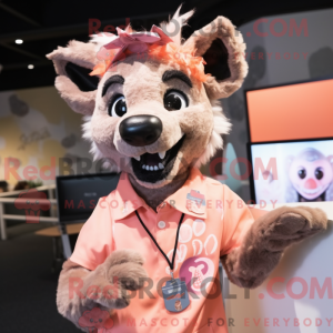Peach Hyena-mascottekostuum...