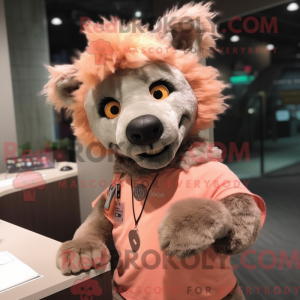 Peach Hyena mascot costume...