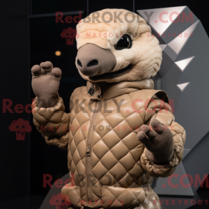 Tan Pangolin mascot costume...