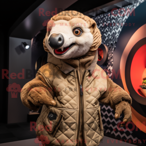 Tan Pangolin mascot costume...
