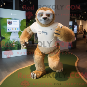 Tan Giant Sloth mascot...