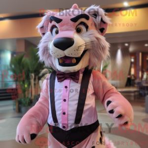 Pink Smilodon maskot...