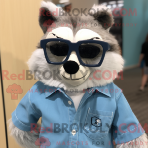 Hvit vaskebjørn maskot...