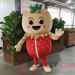 Tan Strawberry mascot...