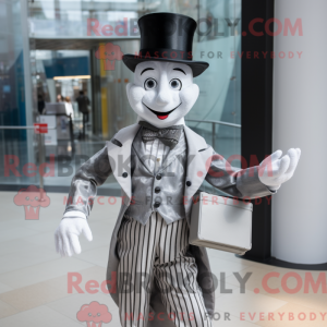 Sølv Mime maskot kostume...