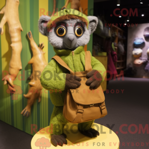 Olive Lemur Maskottchen...