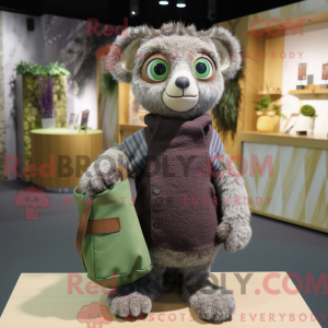 Olive Lemur maskot kostyme...