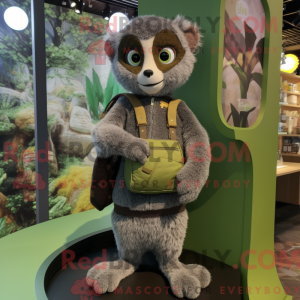 Olive Lemur mascottekostuum...