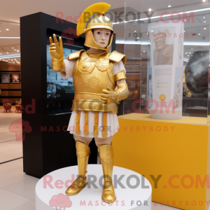 Gold Roman Soldier mascot...