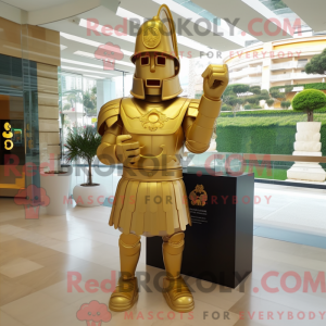 Gold Roman Soldier maskot...