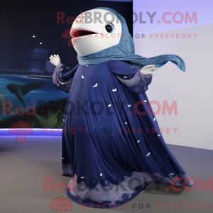 Navy Humpback Whale mascot...