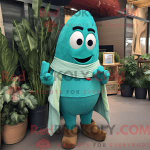 Turquoise Spinach mascot...