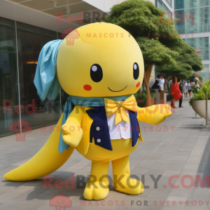 Yellow Whale mascot costume...