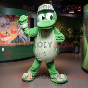 Green Python mascot costume...