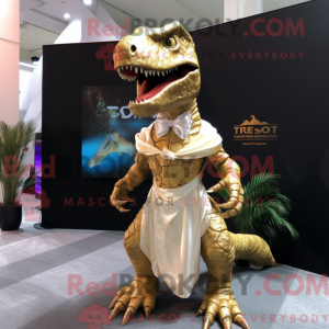 Gold T Rex mascot costume...