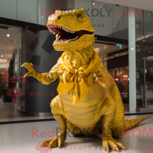 Gold T Rex mascot costume...