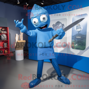 Blue Knife Thrower mascot...