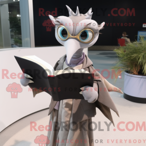 Grå Pterodactyl maskot...
