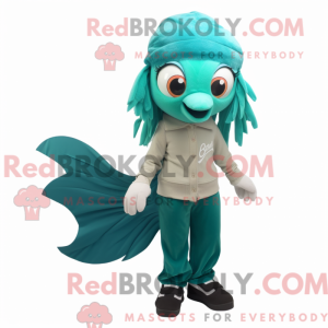 Teal Betta Fish mascot...