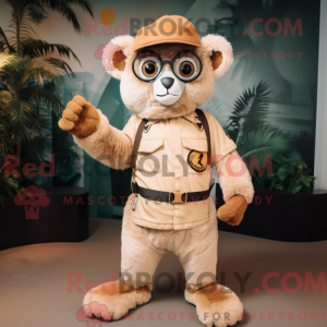 Beige Lemur mascot costume...