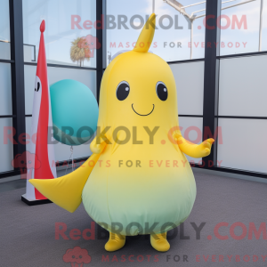 Lemon Yellow Narwhal mascot...