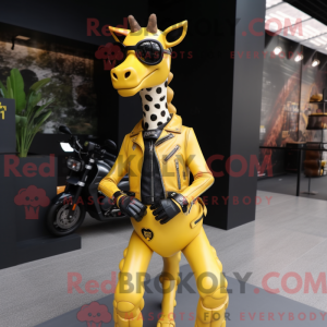 Gul giraff maskot drakt...