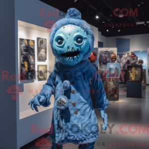 Blå Undead maskot kostume...